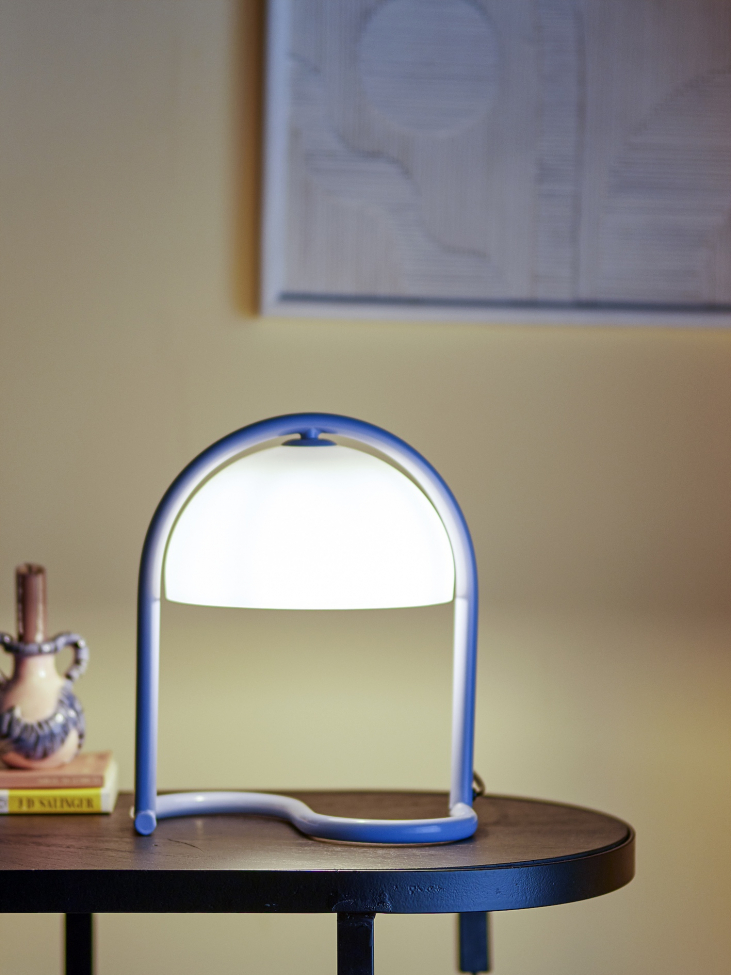 Lampe de table 'Favour' 24.5cm Ronde - Bleu
