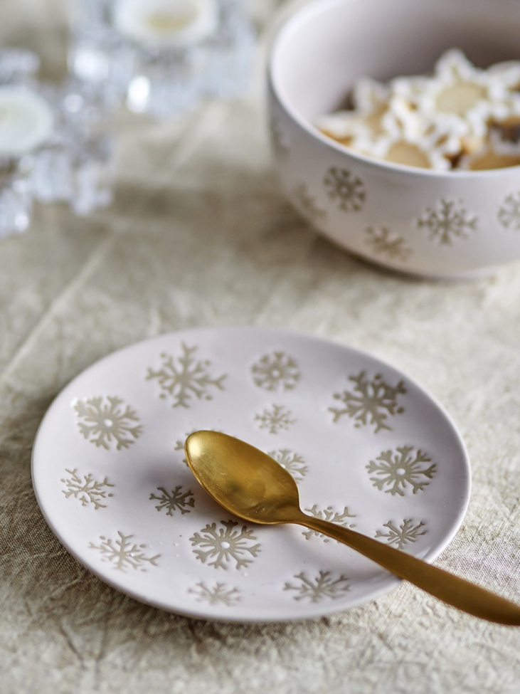 Assiette à dessert 'Snowie' lot de 4 Ø15,5 - Beige