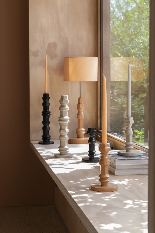 Support de bougie 'Totem' - Beige