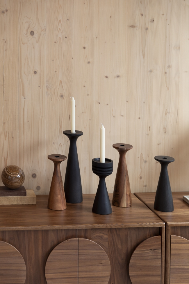 Support de bougie 'Hoover' - Marron