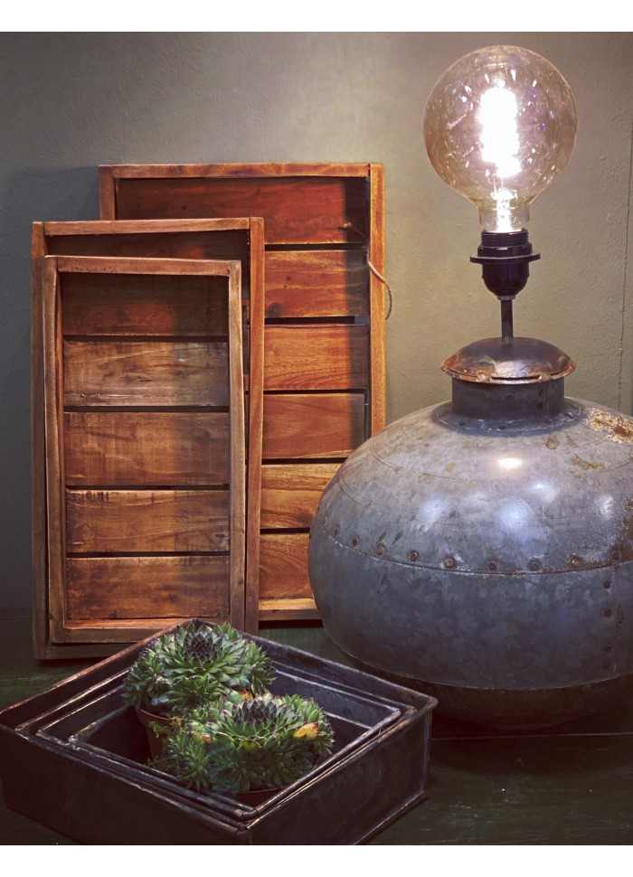 Pack de 3 plateau en bois 'Recycled' - Bois