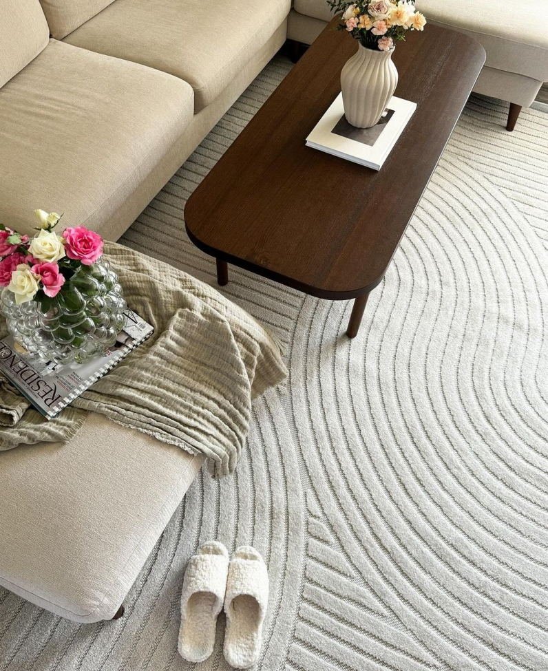 Tapis 'Shaggy Indoor-Outdoor' 133x190cm - Crème