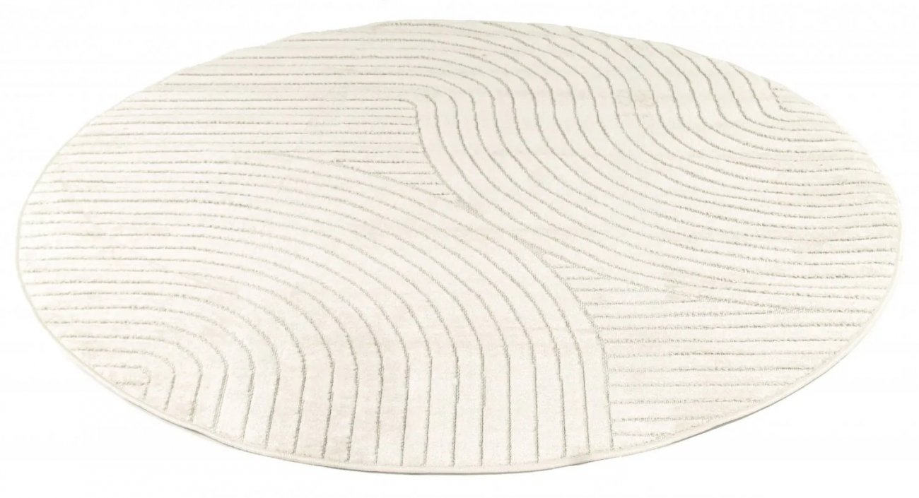 Tapis rond 'Devon' 200cm - Crème