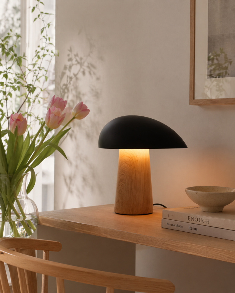 Lampe 'Karlskrona' - Naturel/Noir
