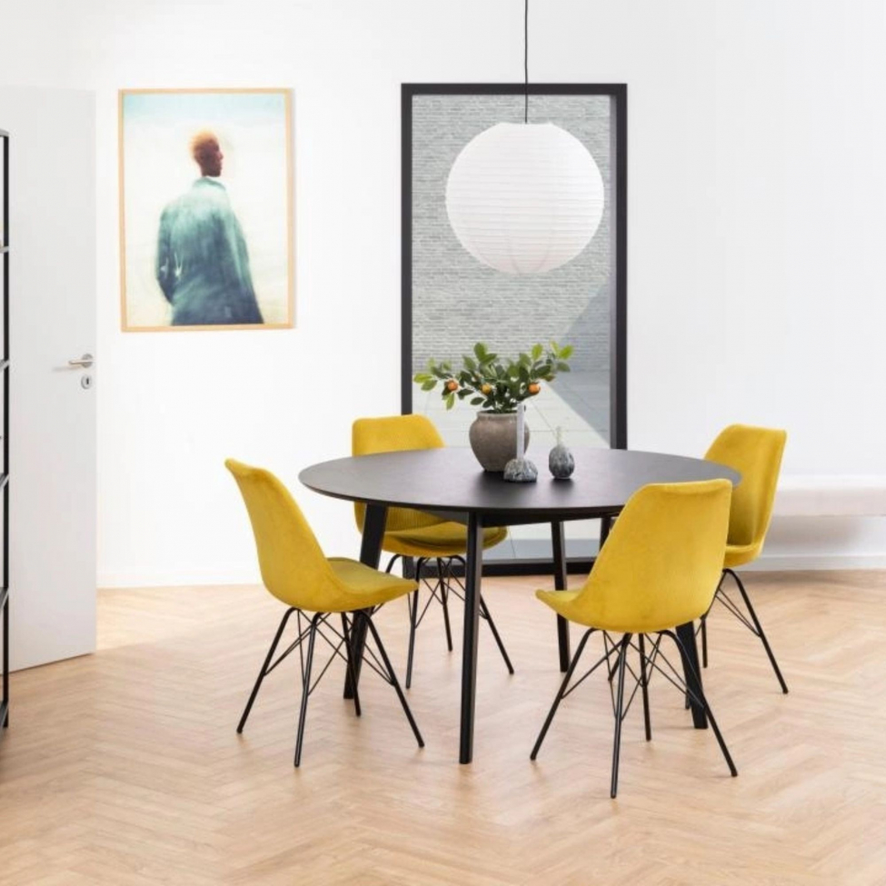 Chaise 'Eris' - Jaune/Noir