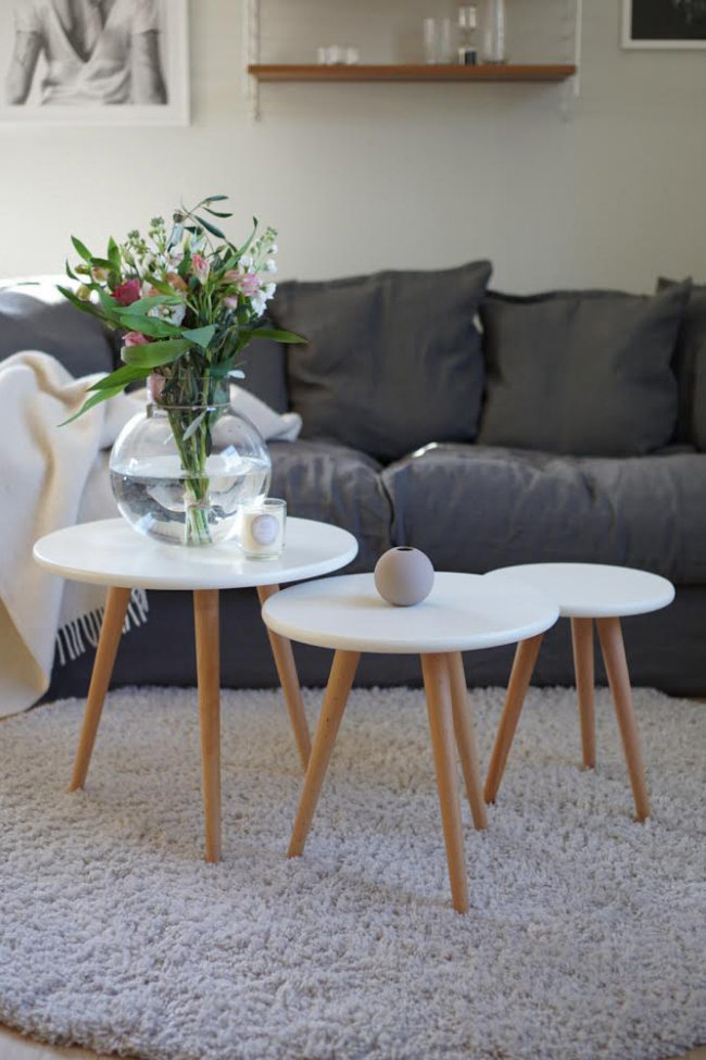 Table basse 'Dalby' 3 pièces - Blanc