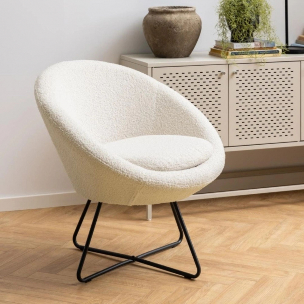 Fauteuil 'Center' - Blanc/Nature