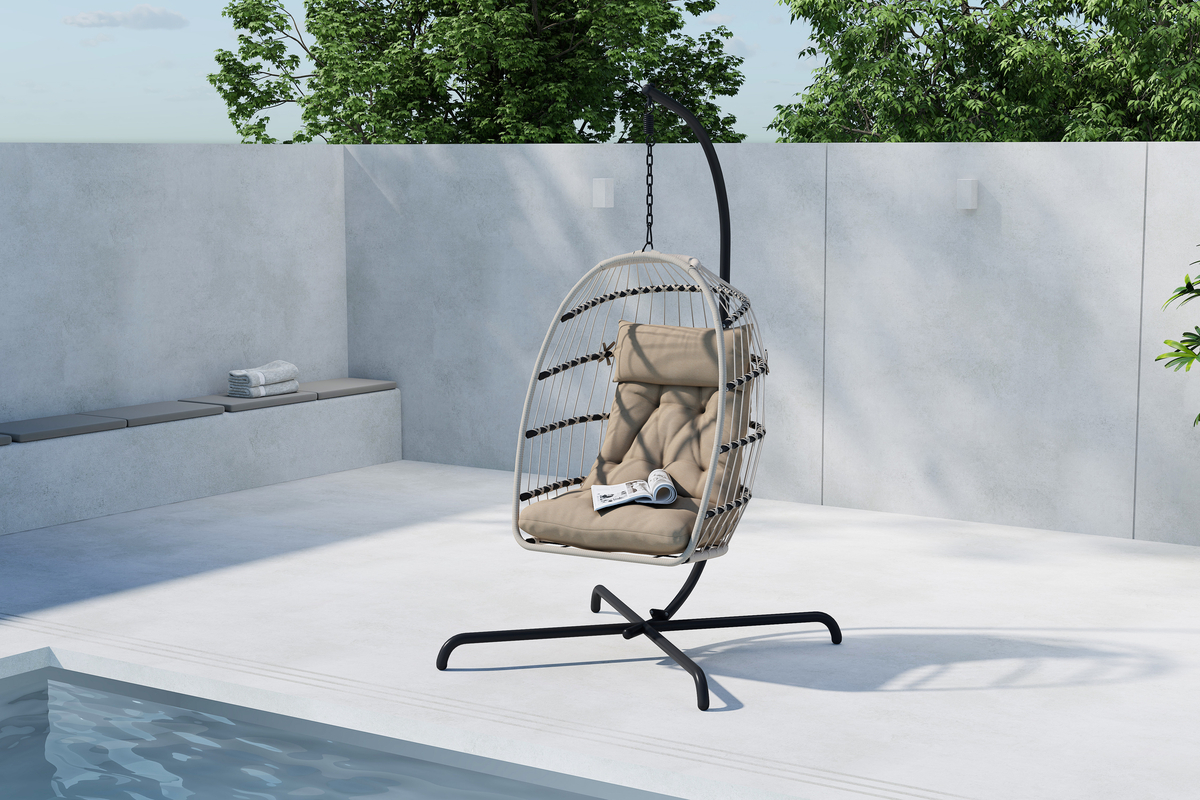 Chaise suspendue 'Trezza' - Gris/Noir