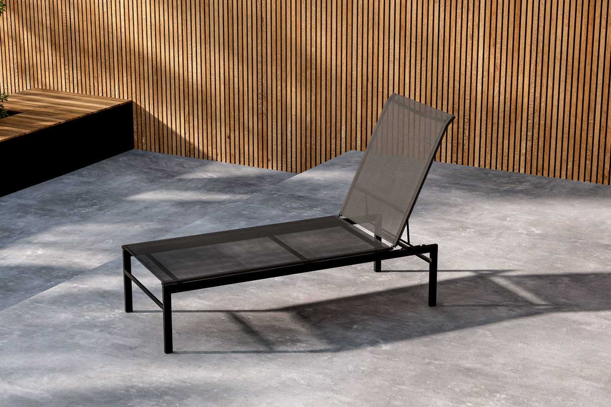 Chaise longue 'Massimo' - Noir