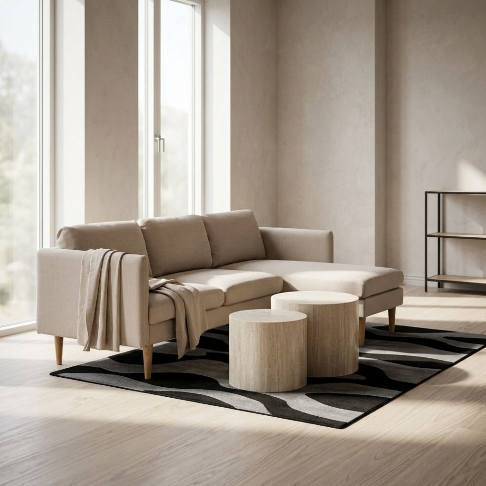 Table basse 'Ponza' 2 pièces - Beige