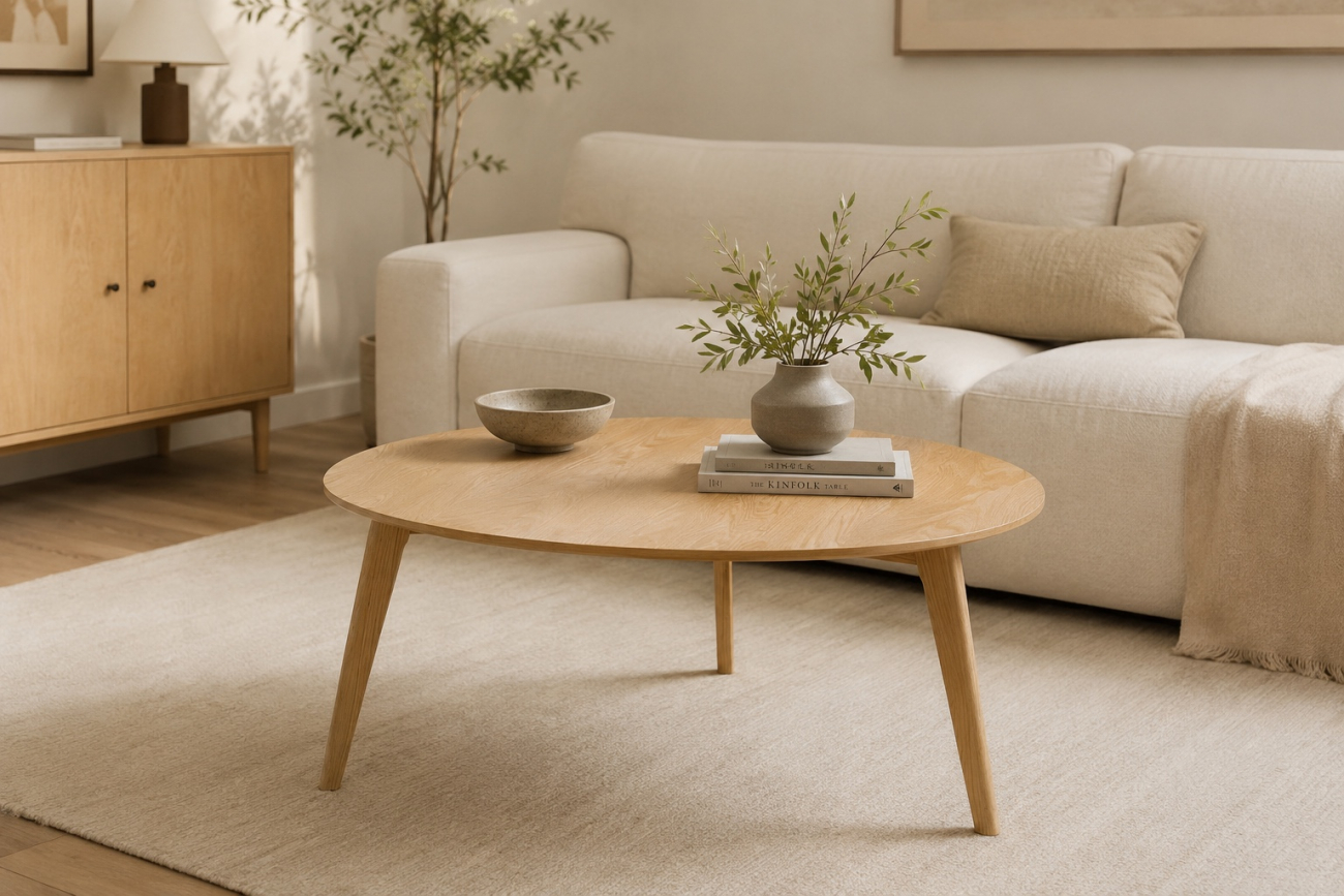 Table basse 'Nagano' 80x80cm - Naturel