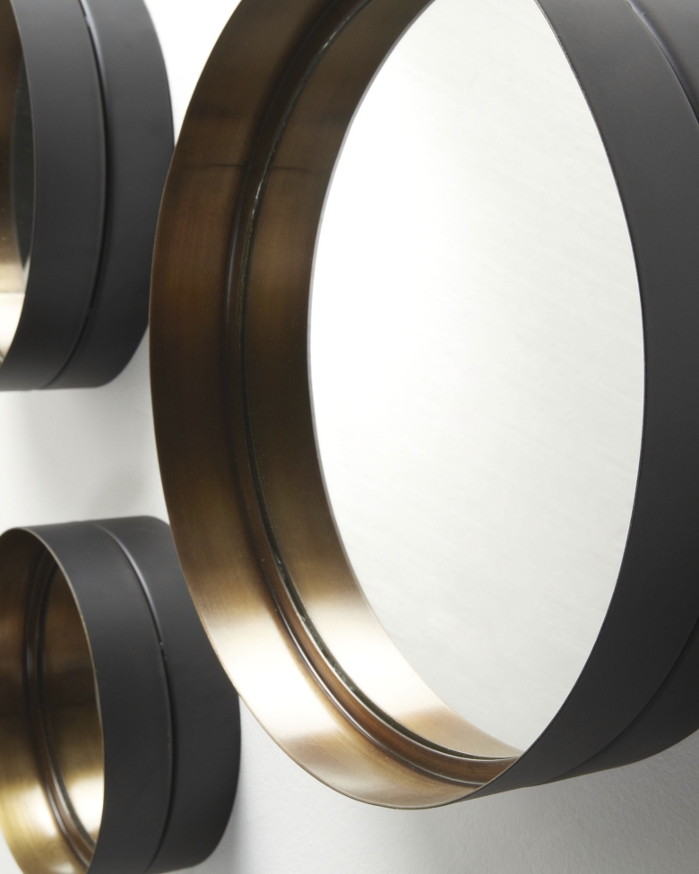 Miroir 'Wilson' - Noir/Cuivre