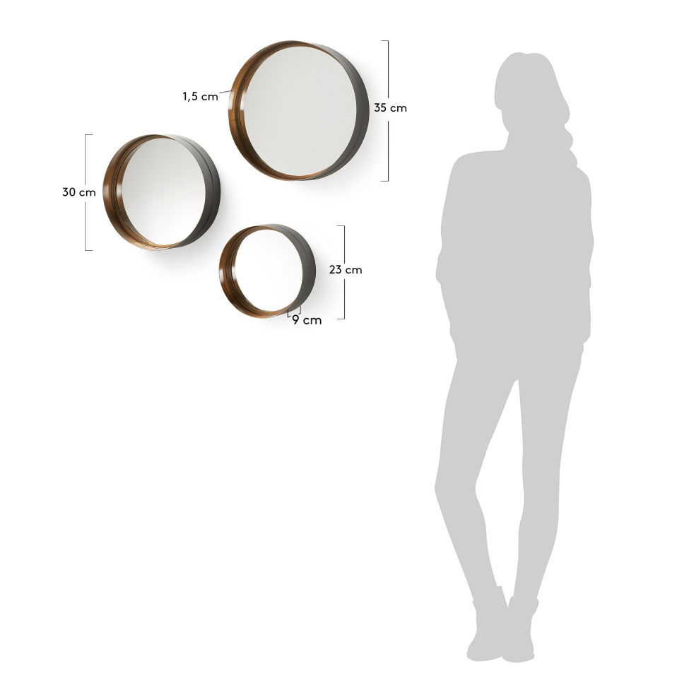 Miroir 'Wilson' - Noir/Cuivre