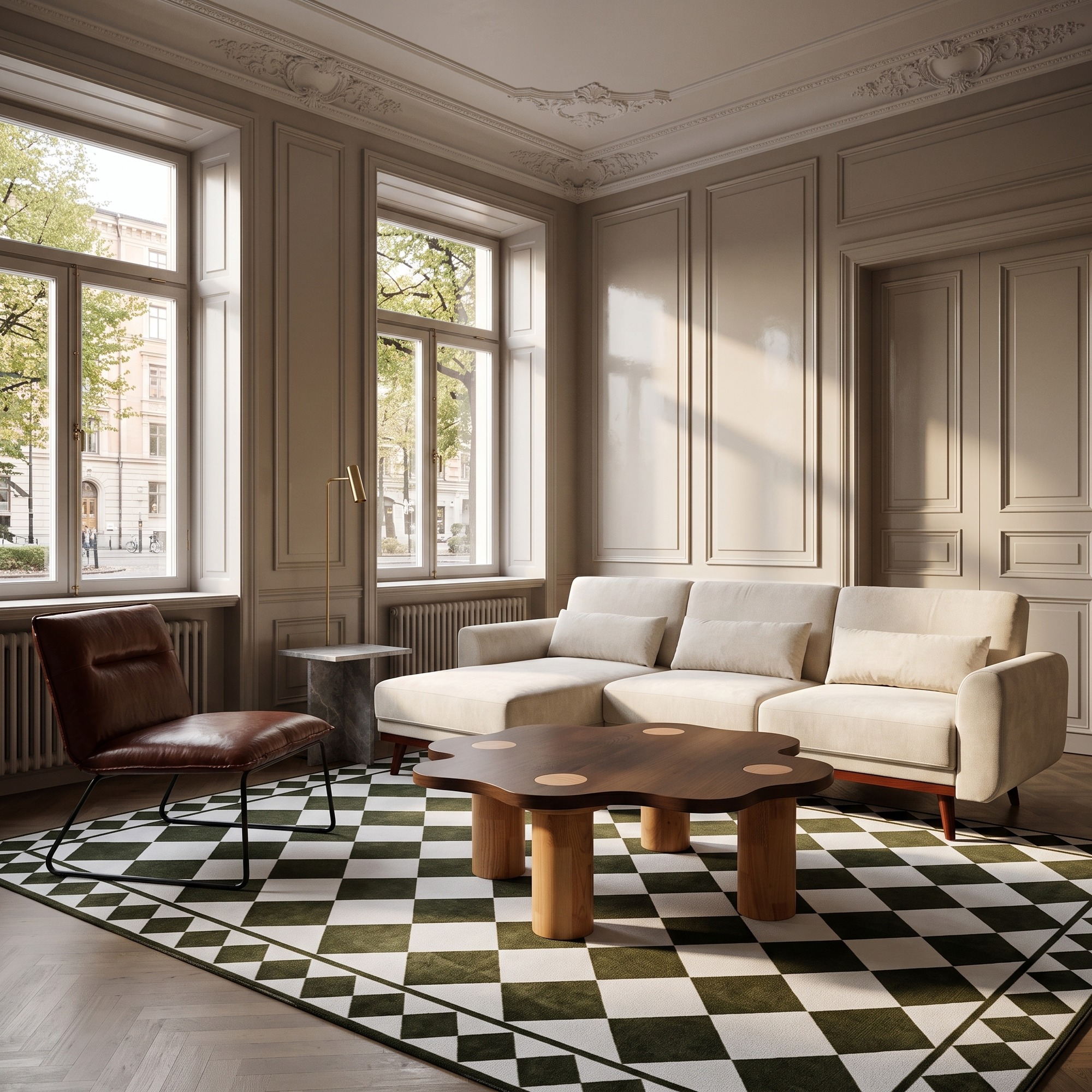 Table basse 'Livora' 107x98cm - Noyer