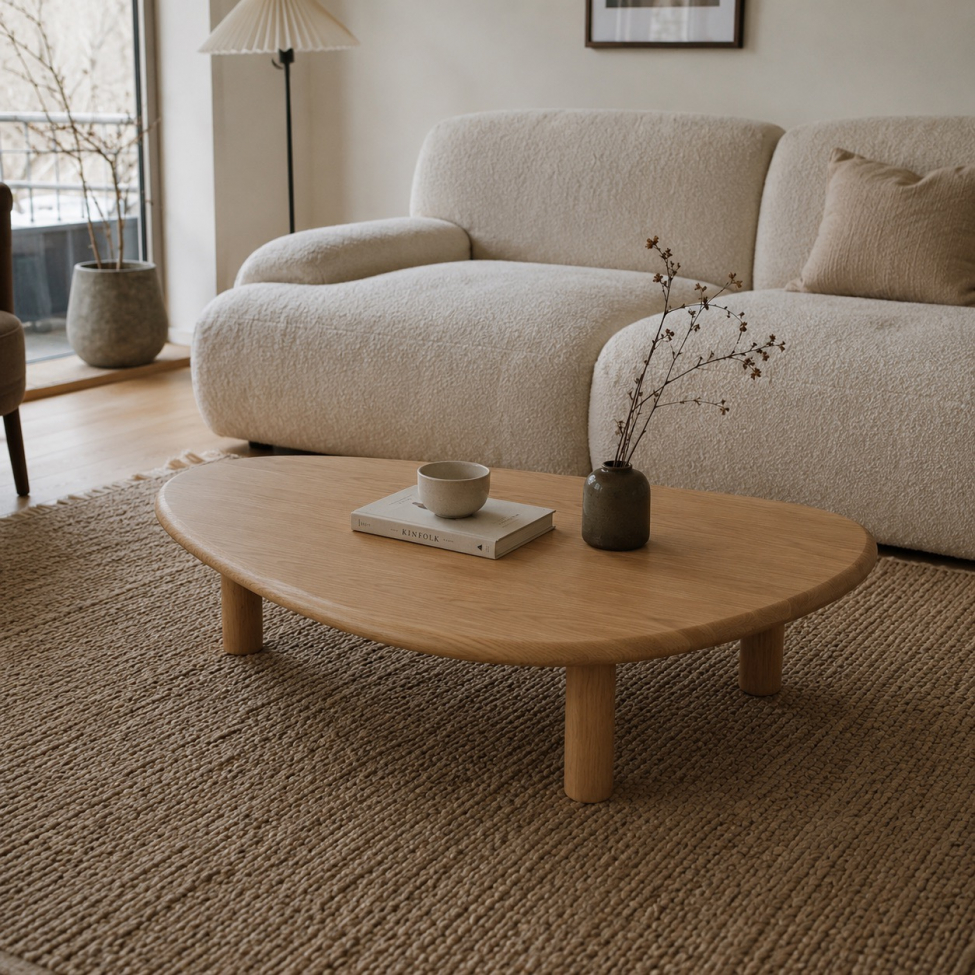 Table basse 'Uovo' 116.5x73cm - Naturel