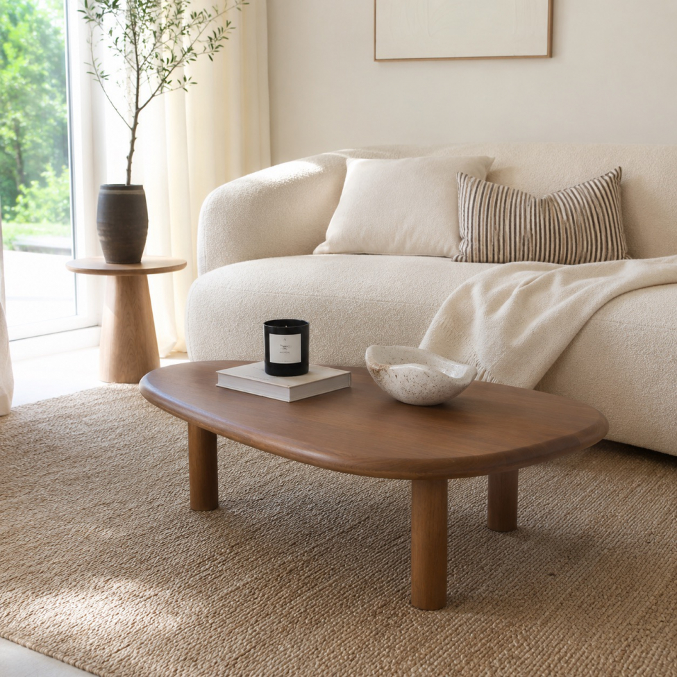 Table basse 'Uovo' 116.5x73cm - Noyer