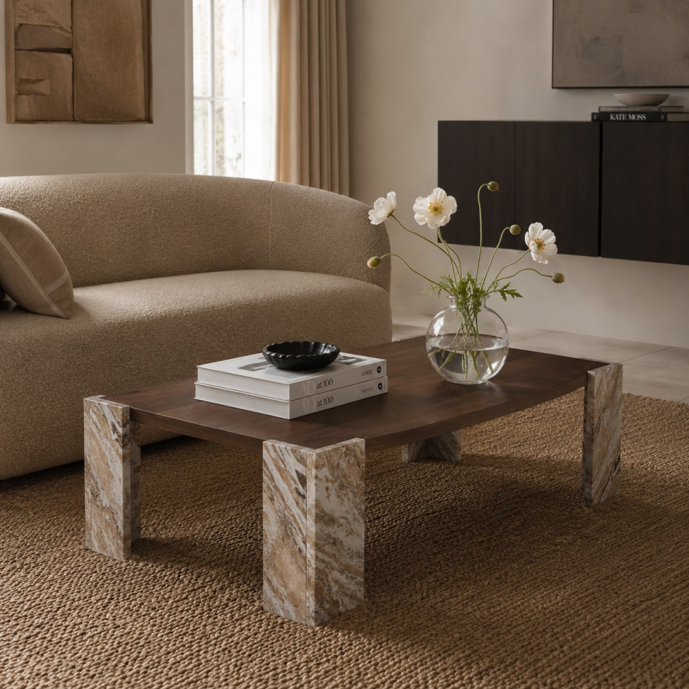Table basse 'Monte' 115x75cm - Noyer