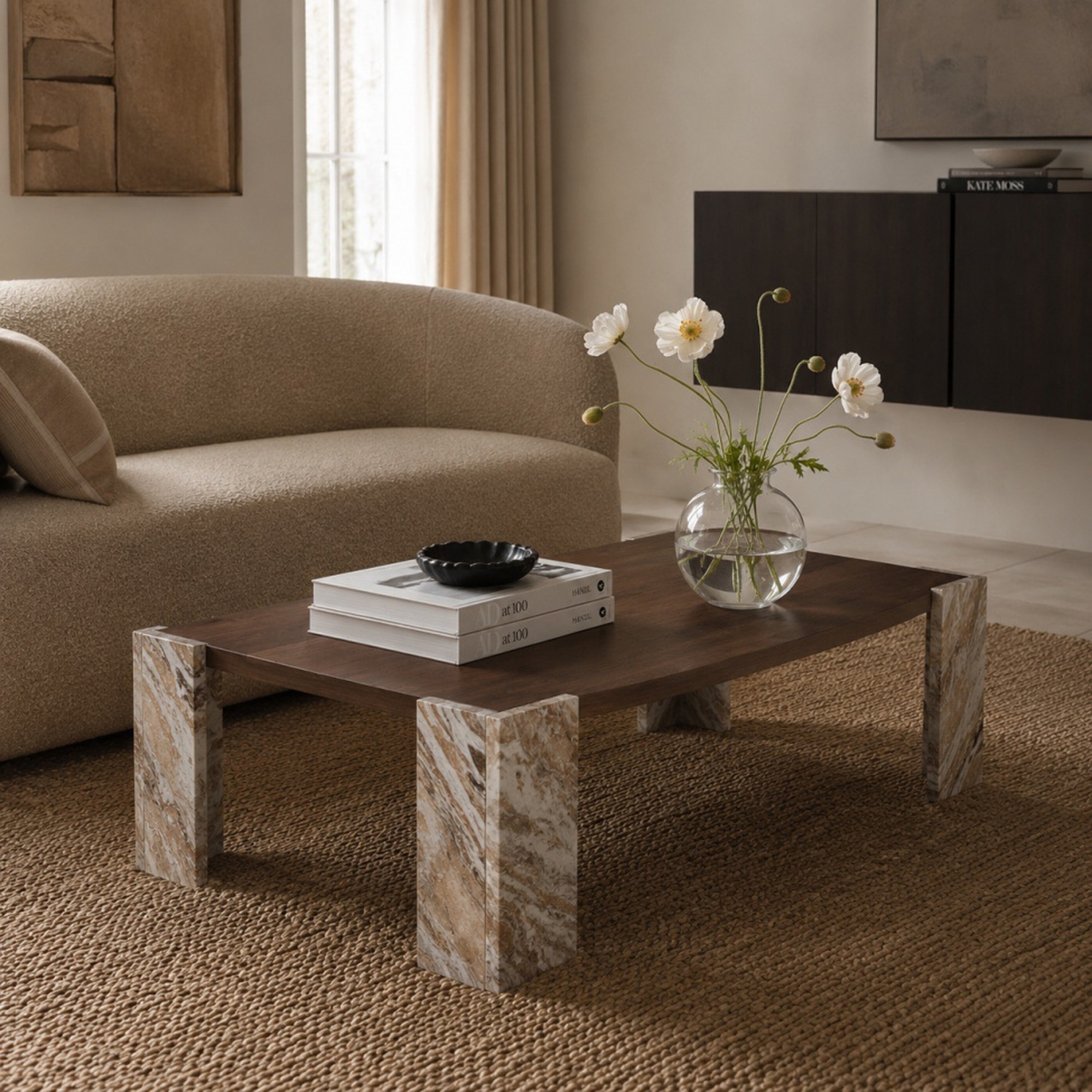 Table basse 'Monte' 115x75cm - Noyer