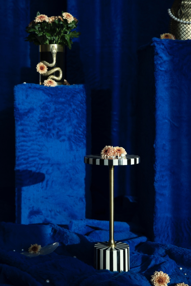 Table d'appoint 'Strike Lucky' - Noir/Blanc