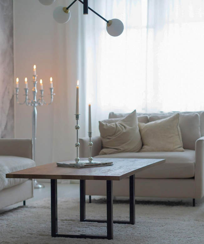 Table basse 'Wood' - Bois/Noir