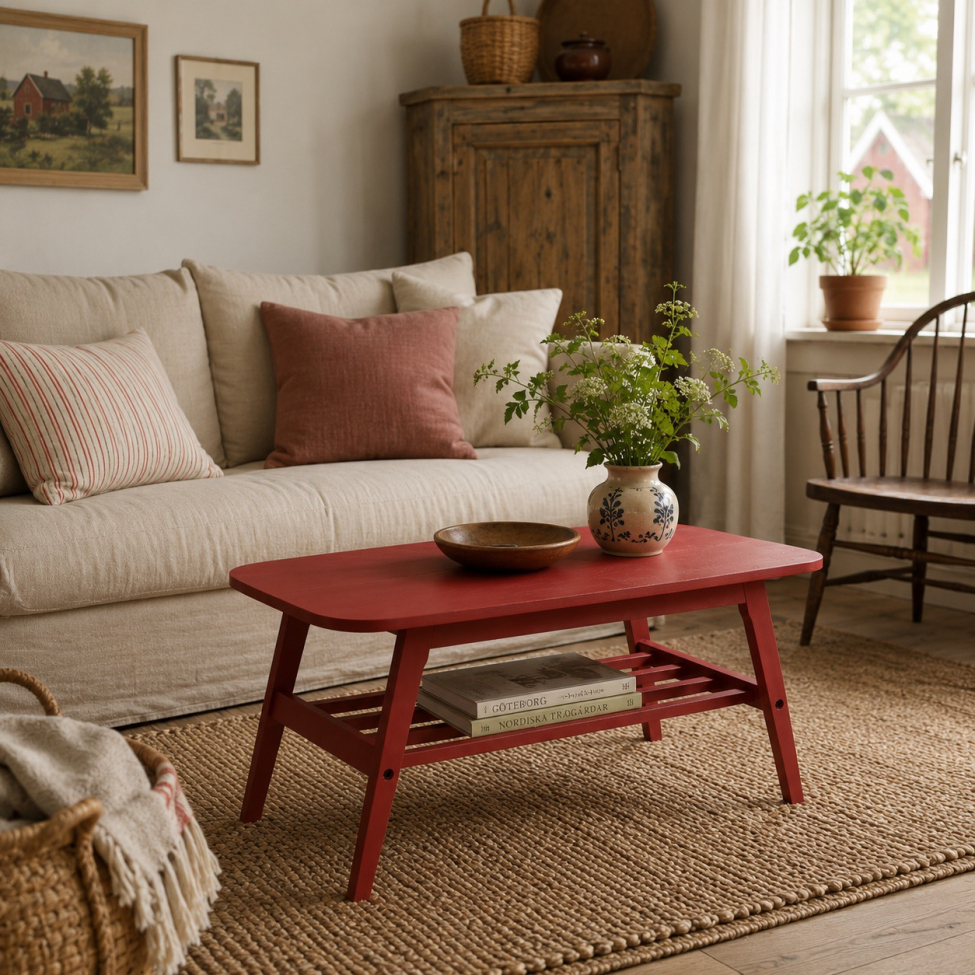 Table basse 'Créme' - Rouge de Falun