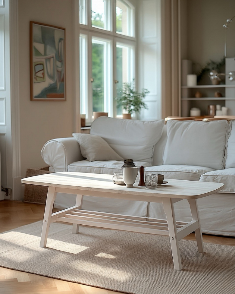 Table basse 'Créme' - Pigment blanc