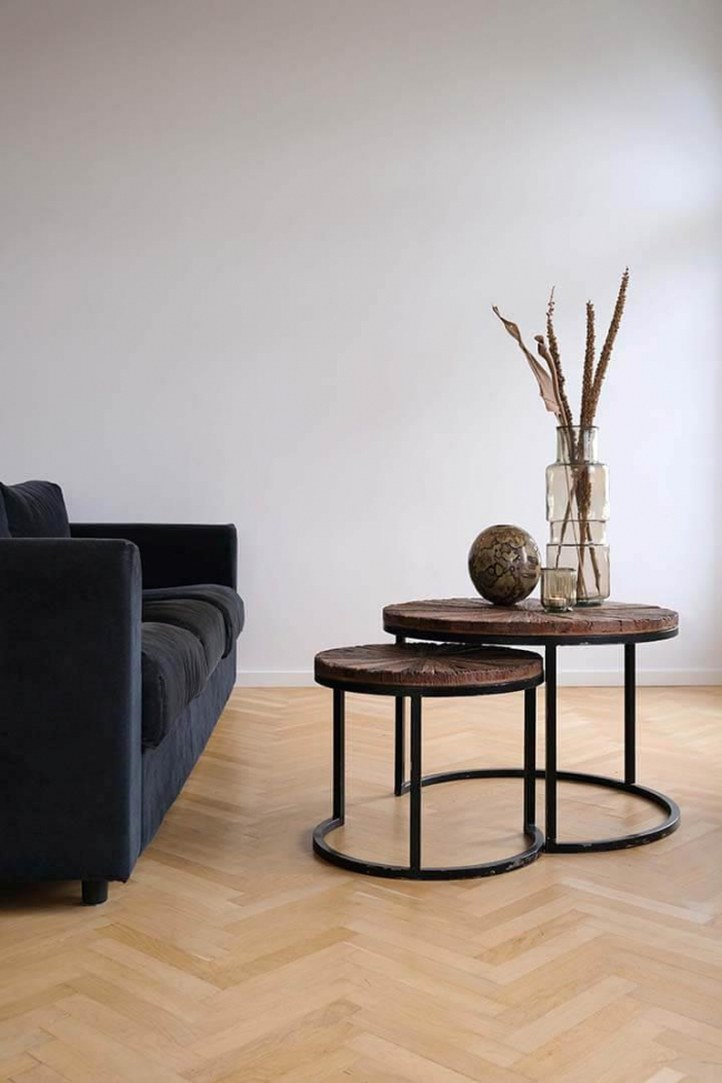 Table de café rustique 'Luc' - Brun