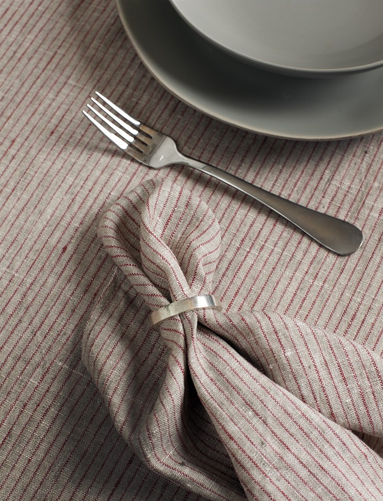 Serviette 'Linus' 45x45 - Rouge/Noir