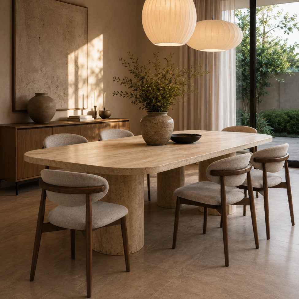 Chaise 'Milo' - Noyer/Gris