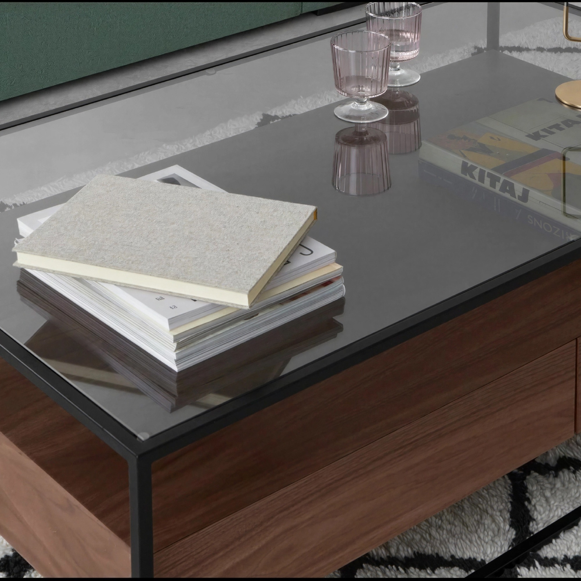 Table basse 'Detroit' - Noyer/Noir