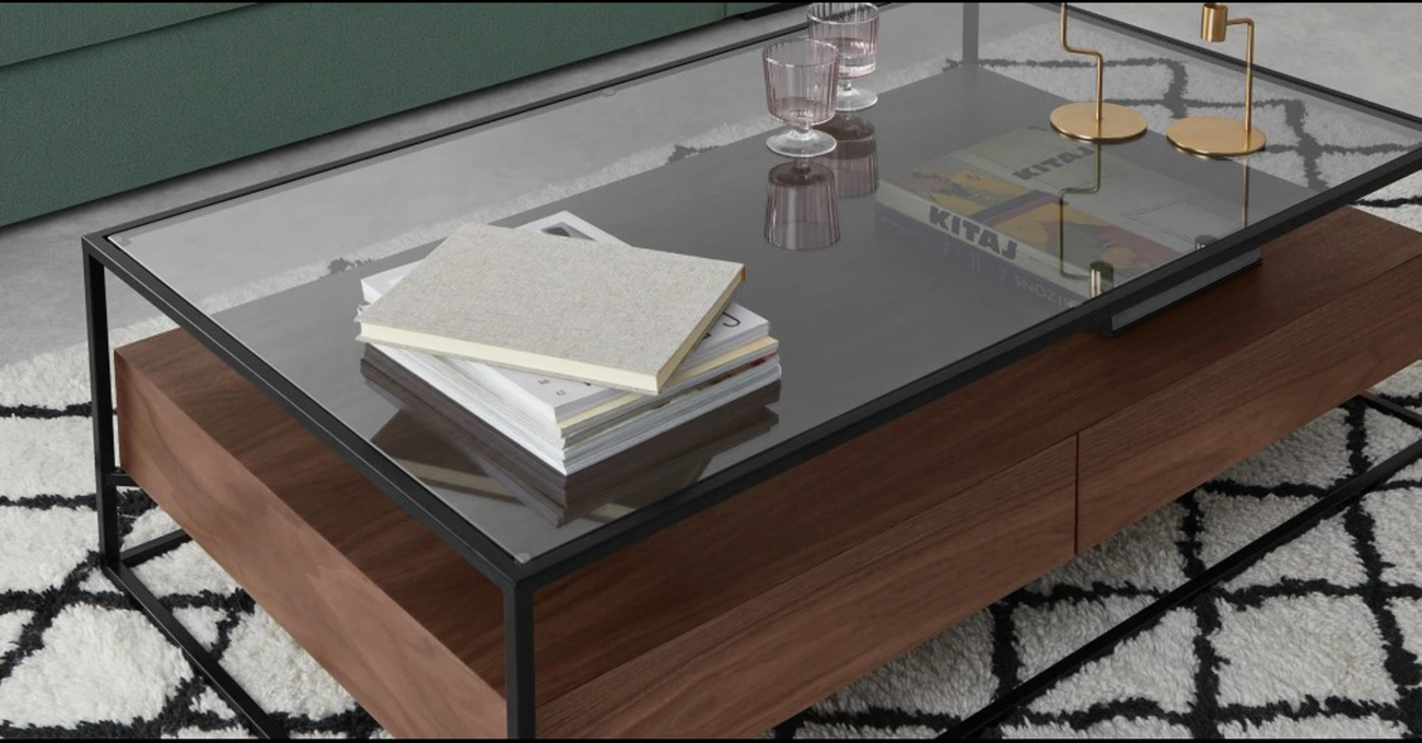 Table basse 'Detroit' - Noyer/Noir