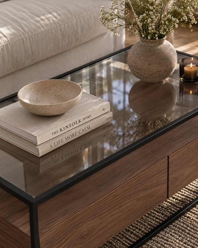 Table basse 'Detroit' - Noyer/Noir