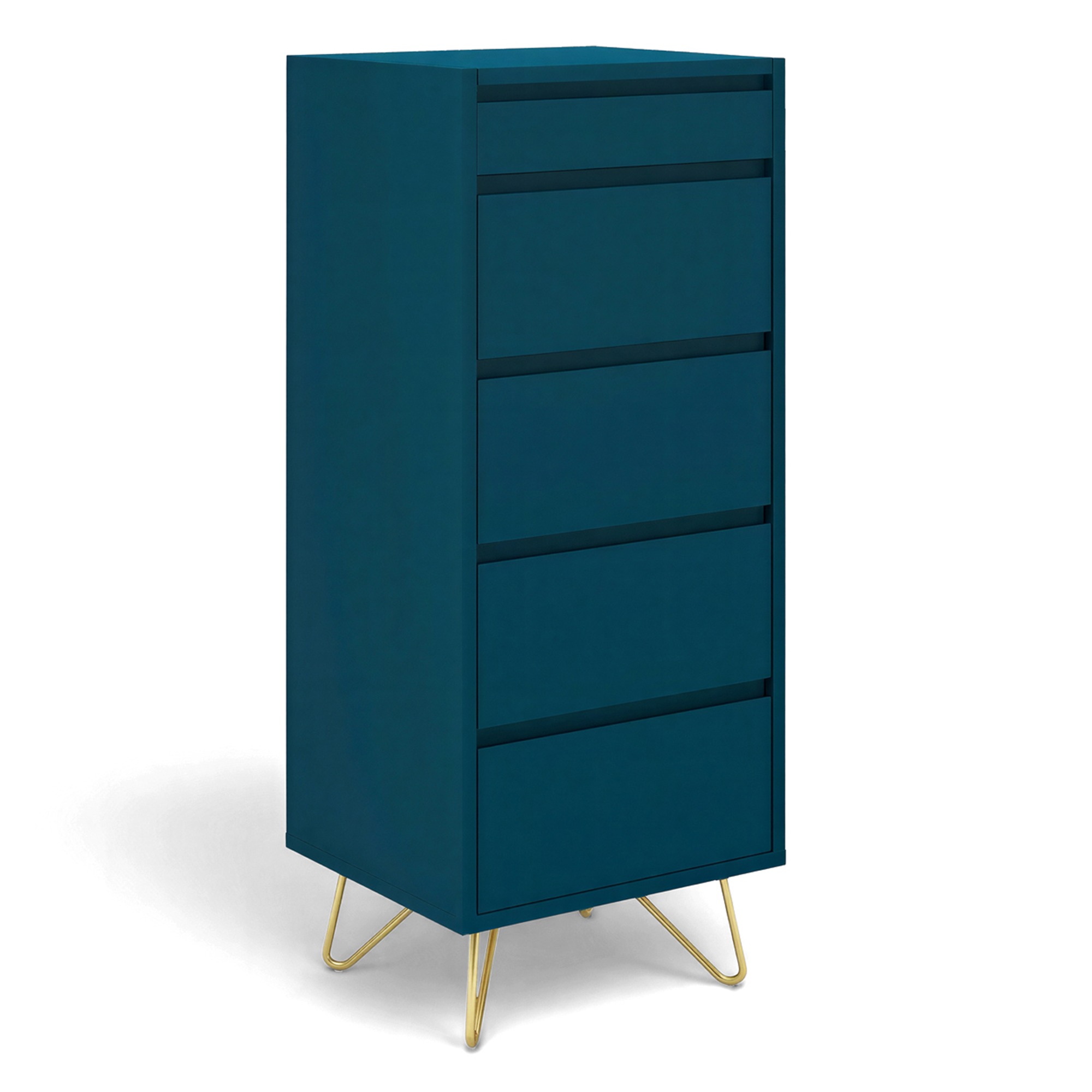 Commode 'Elle' 45x110 - Turquoise/Laiton