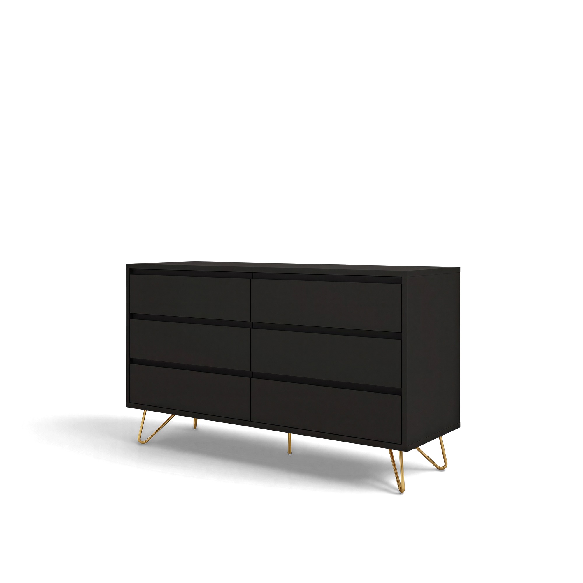 Commode 'Elle' 120x70 - Noir/Laiton