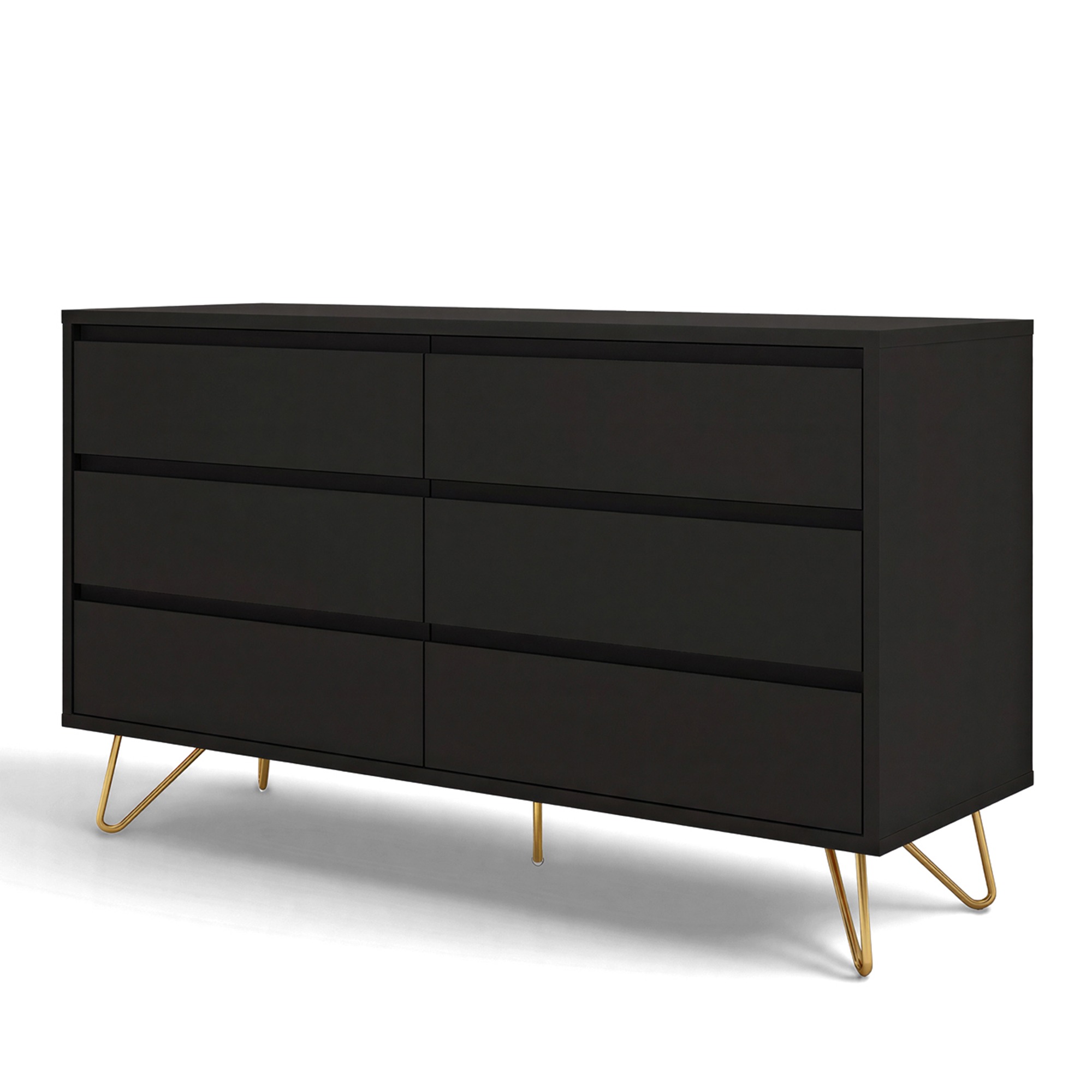 Commode 'Elle' 120x70 - Noir/Laiton