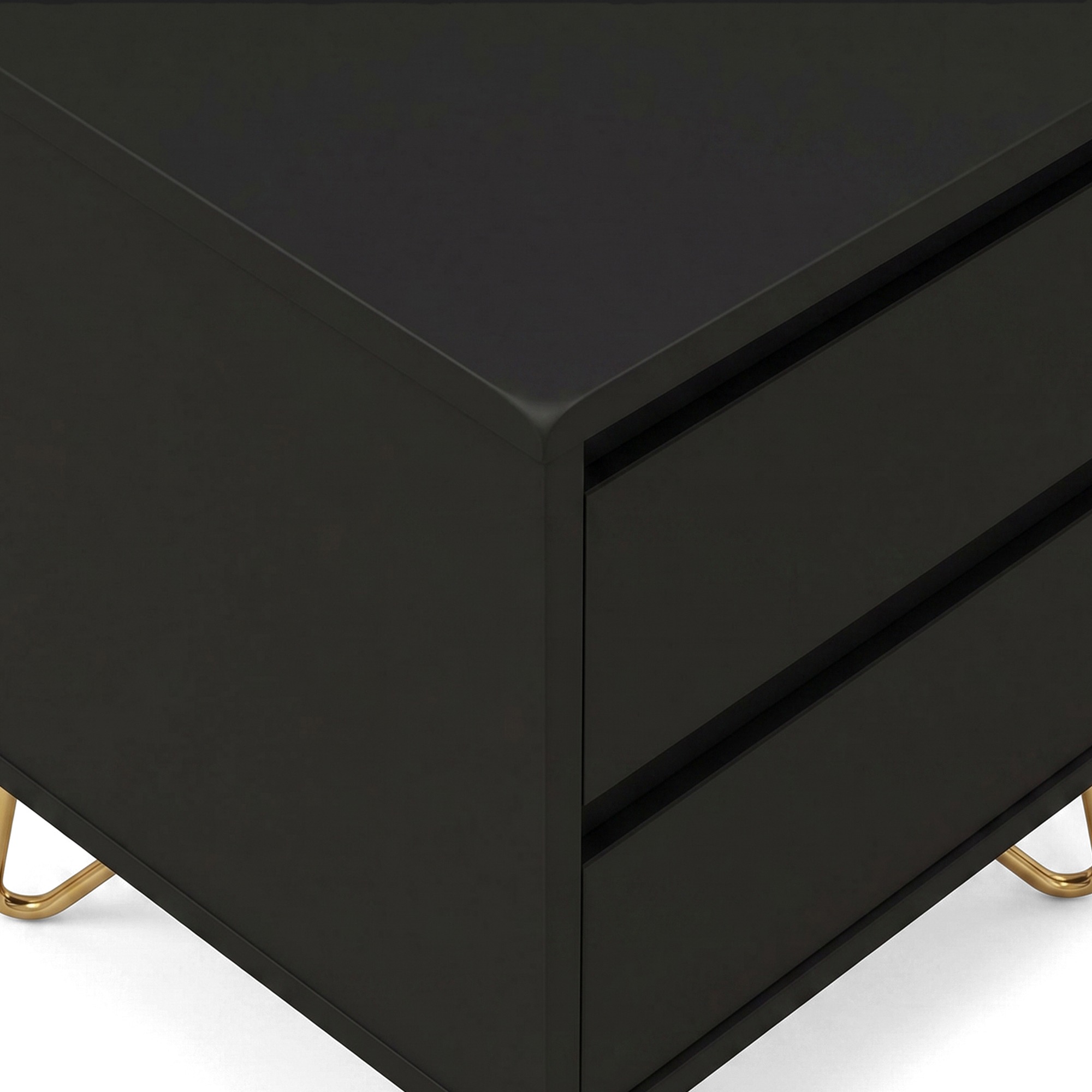 Table de nuit 'Elle' - Noir/Laiton