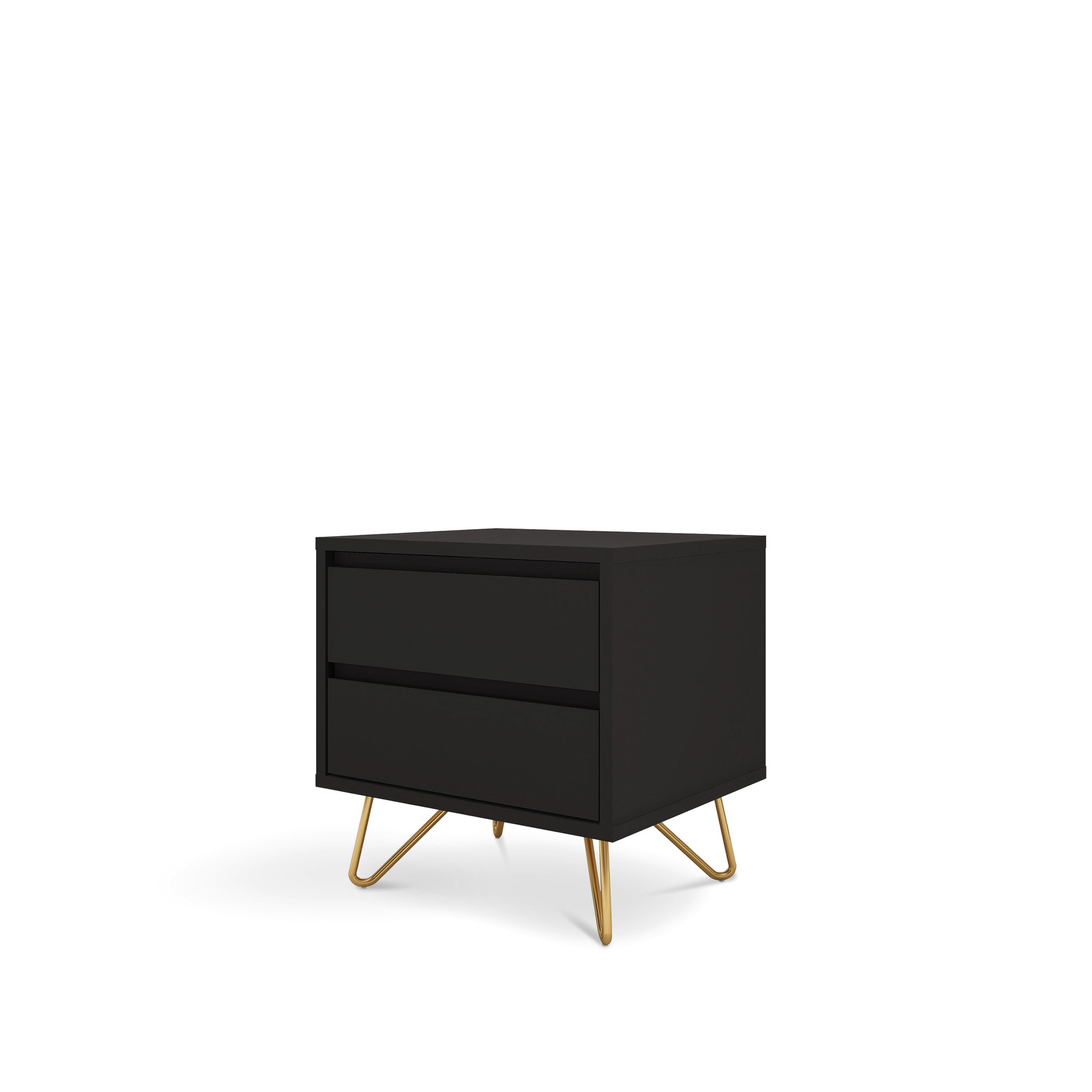 Table de nuit 'Elle' - Noir/Laiton