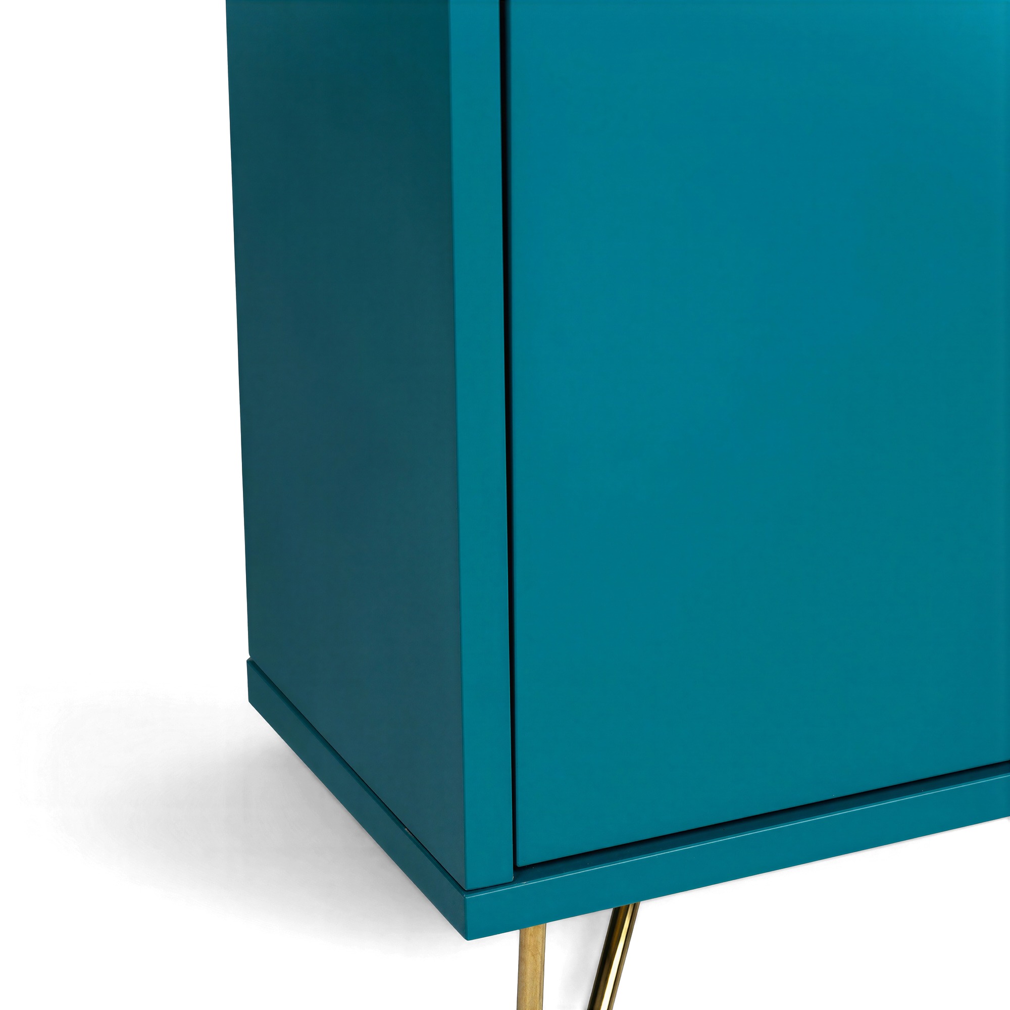 Meuble &agrave; chaussures 'Elle' - Turquoise/Laiton