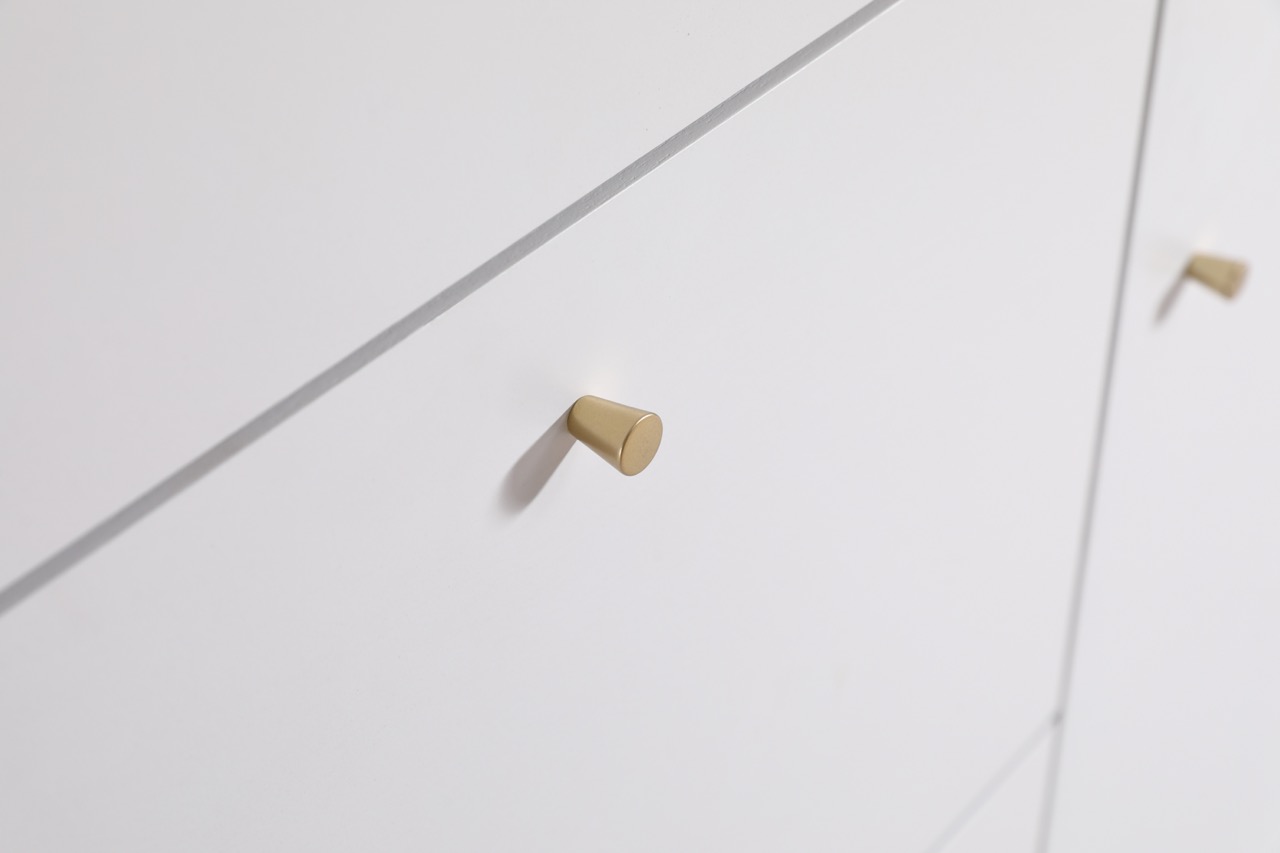 Meuble &agrave; chaussures 'Elle' - Blanc/Laiton