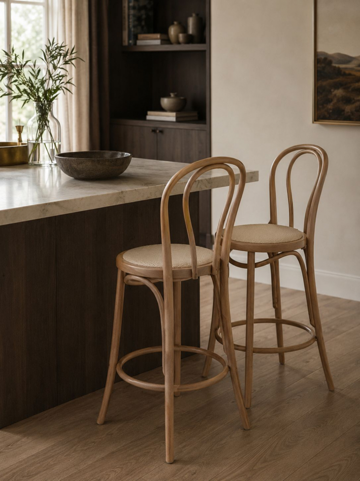 Tabouret de bar 'Bistro' - Naturel/Rotin