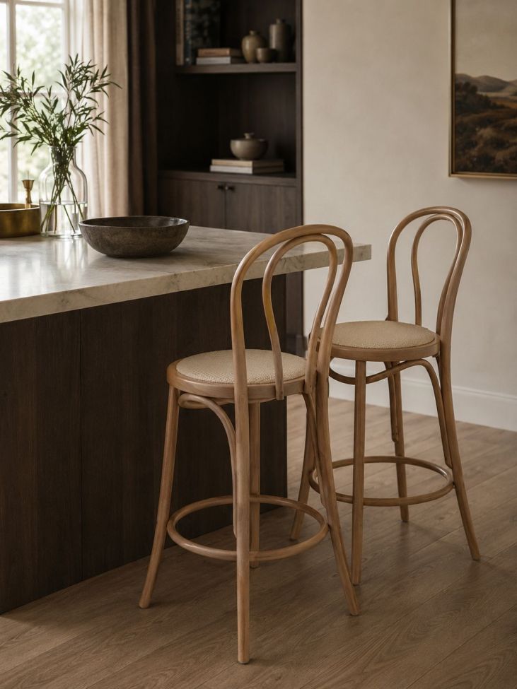 Tabouret de bar 'Bistro' - Naturel/Rotin