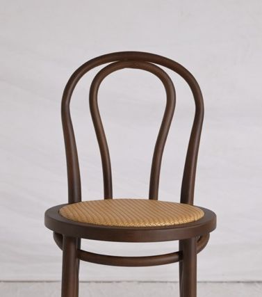 Tabouret de bar 'Bistro' - Noyer/Rotin
