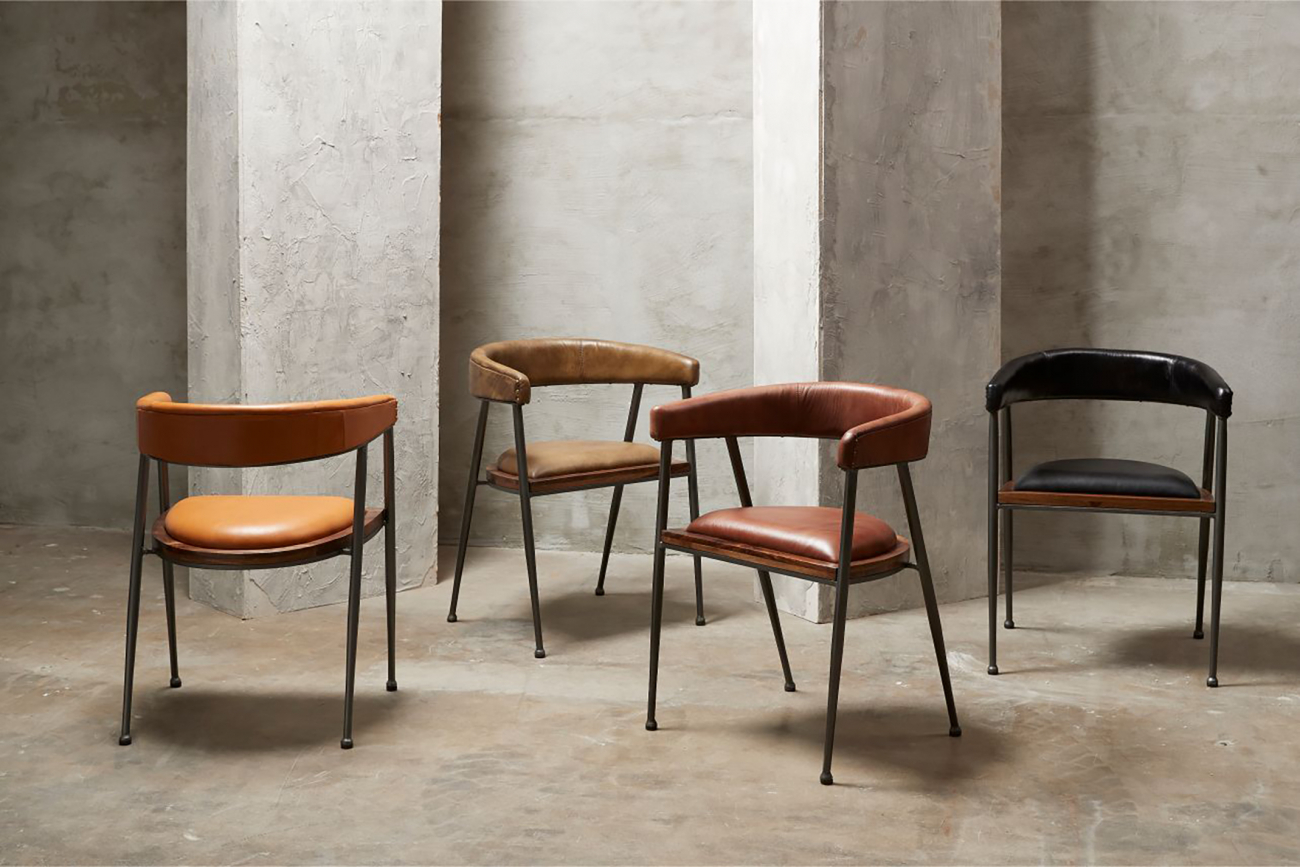 Chaise 'London' - Patine Brun/Cuir