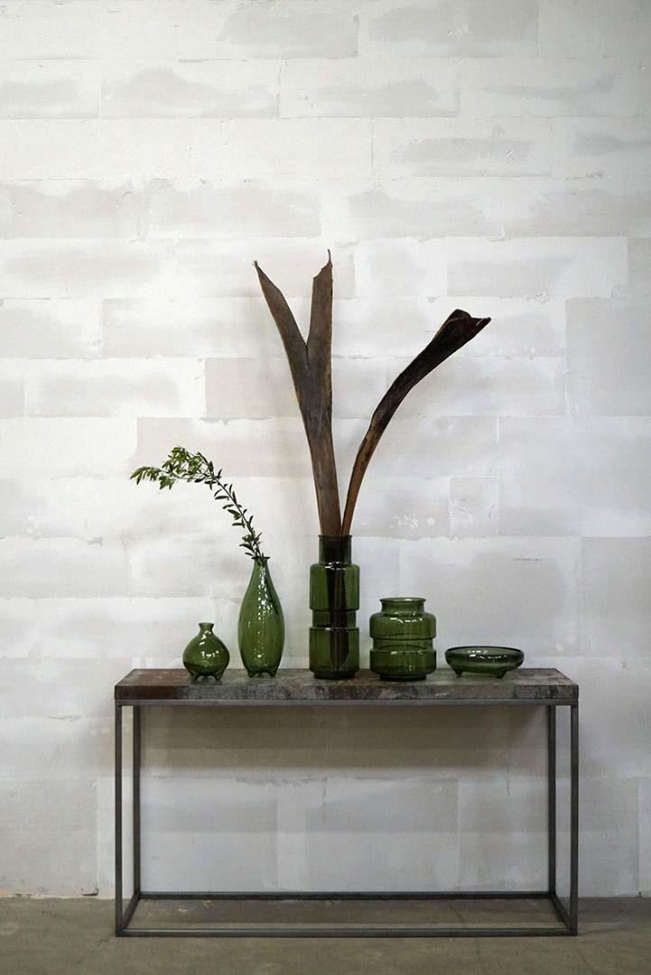 Vase en verre 'Clooney' - Vert olive