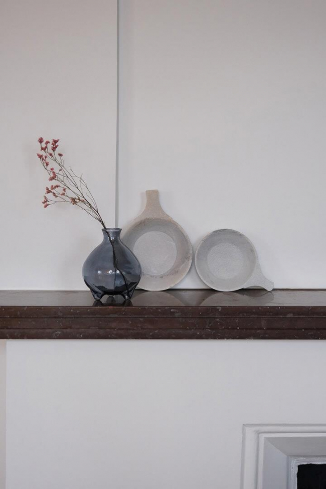 Vase en verre 'Melvin' Bas - Bleu