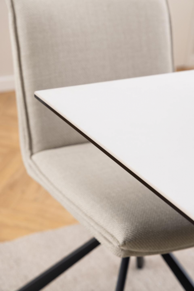 Table à manger 'Heaven' 135x80cm - Blanc/Noir