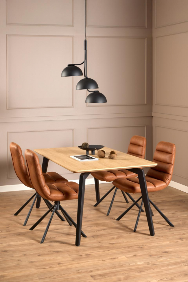 Table à manger 'Cadiz' 160x90cm - Nature/Noir