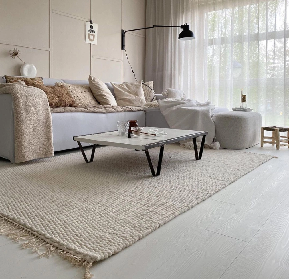 Tapis en laine 'Cartmel' - Blanc cassé