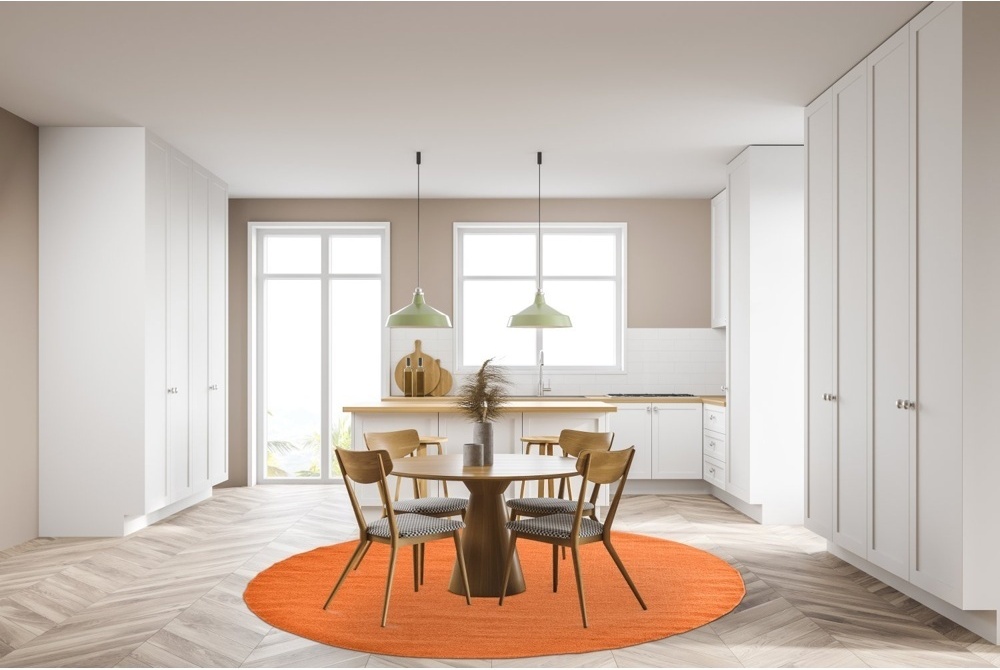 Tapis rond 'Hamilton' - Orange Peel