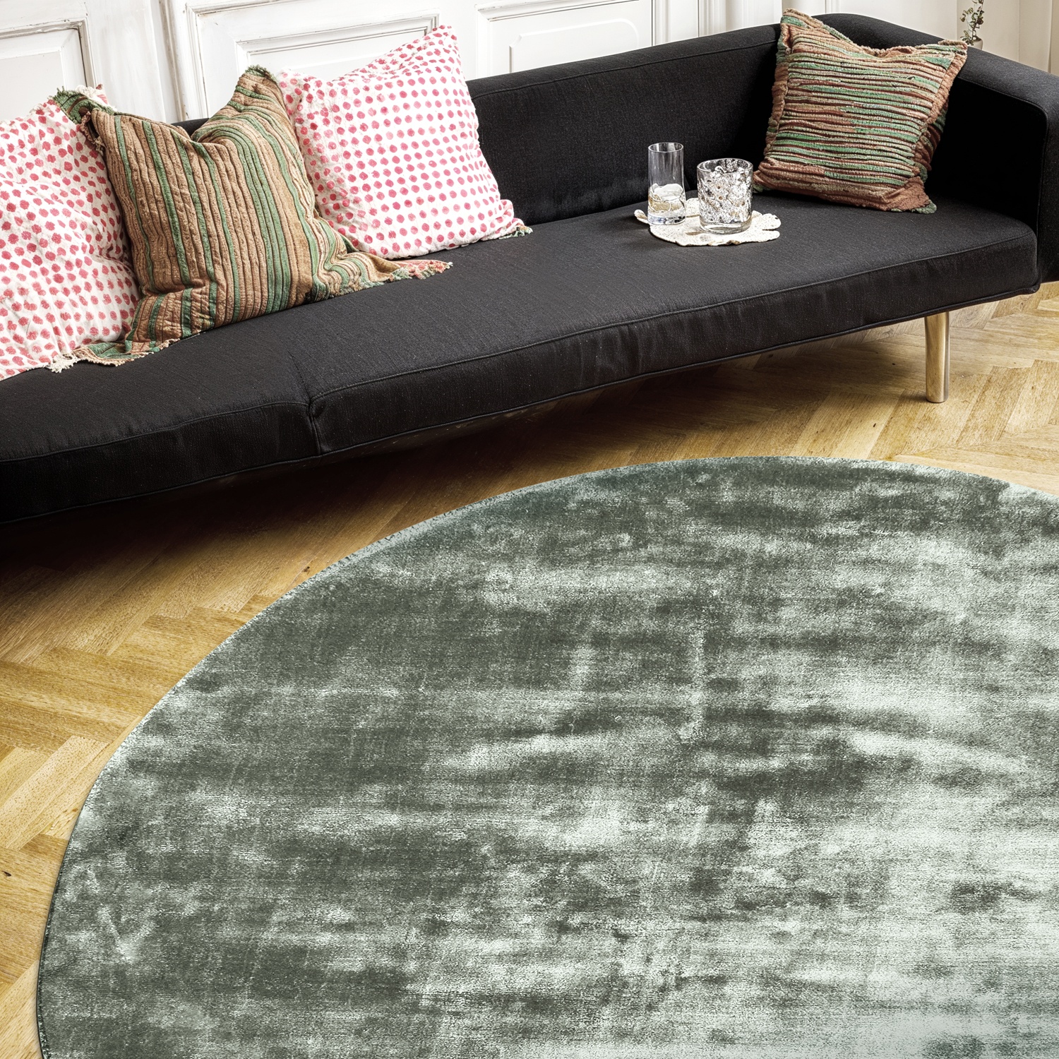 Tapis rond 'Jodhpur' - Vert